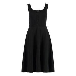 PINKO Sleeveless Zipper Front Pleated Fit and Flare Dress Women BLACK Dresses
